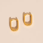 Titanium Smooth Oblong Huggie Hoop Earrings by Oh Clementine