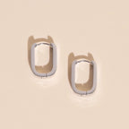 Titanium Smooth Oblong Huggie Hoop Earrings by Oh Clementine