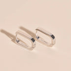 Titanium Smooth Oblong Huggie Hoop Earrings by Oh Clementine