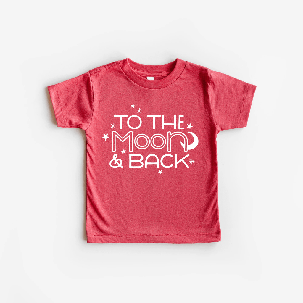 To the Moon and Back toddler and youth tee shirt, Valentine's Day collection by Benny and Ray Apparel