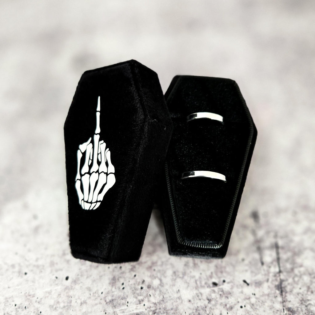 Together Forever Black Velvet Coffin Ring Box Home Decor La Vie Bien Together Forever Black Velvet Coffin Ring Box