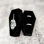 Together Forever Black Velvet Coffin Ring Box Home Decor La Vie Bien Together Forever Black Velvet Coffin Ring Box