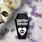 Together Forever Black Velvet Coffin Ring Box Home Decor La Vie Bien Together Forever Black Velvet Coffin Ring Box