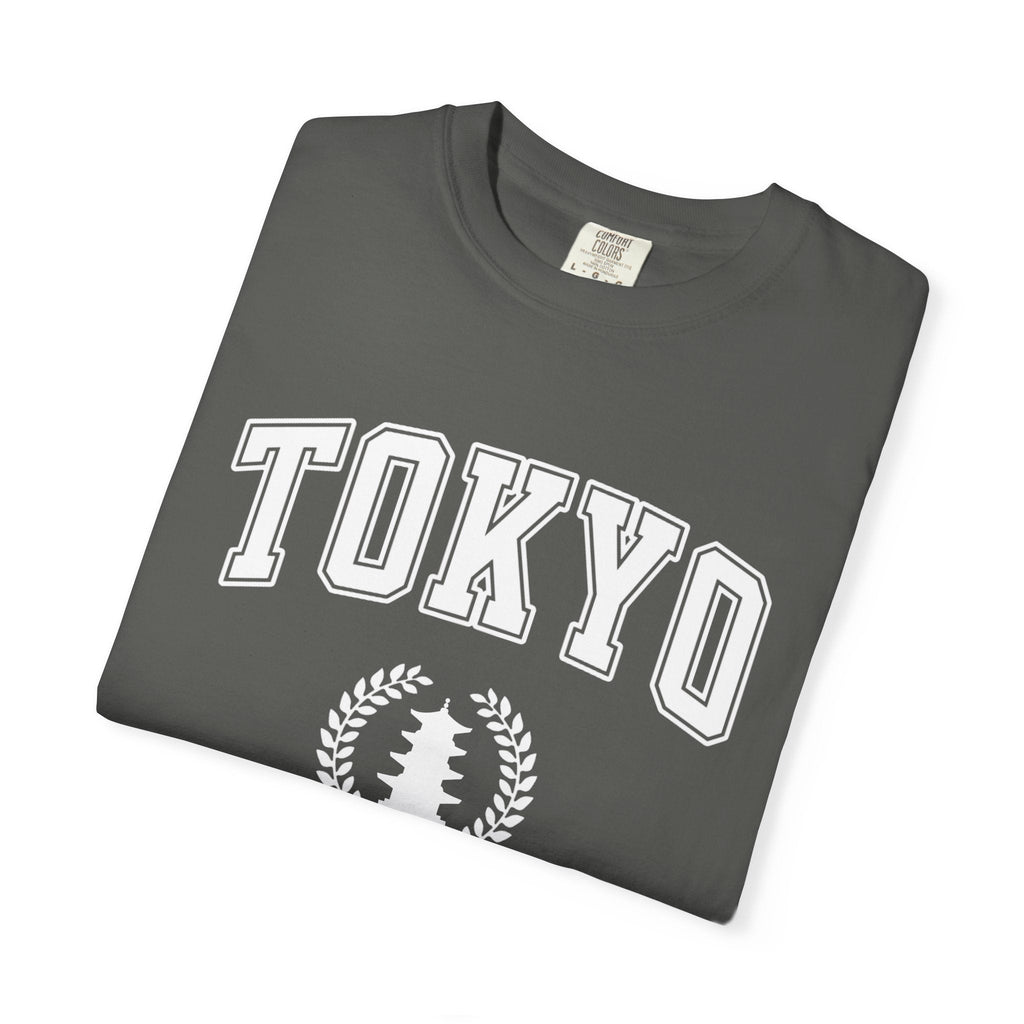 Tokyo Vintage-Style pagoda with laurel T-Shirt — Collegiate Graphic Tee T-Shirt La Vie Bien Tokyo Vintage-Style pagoda with laurel T-Shirt — Collegiate Graphic Tee