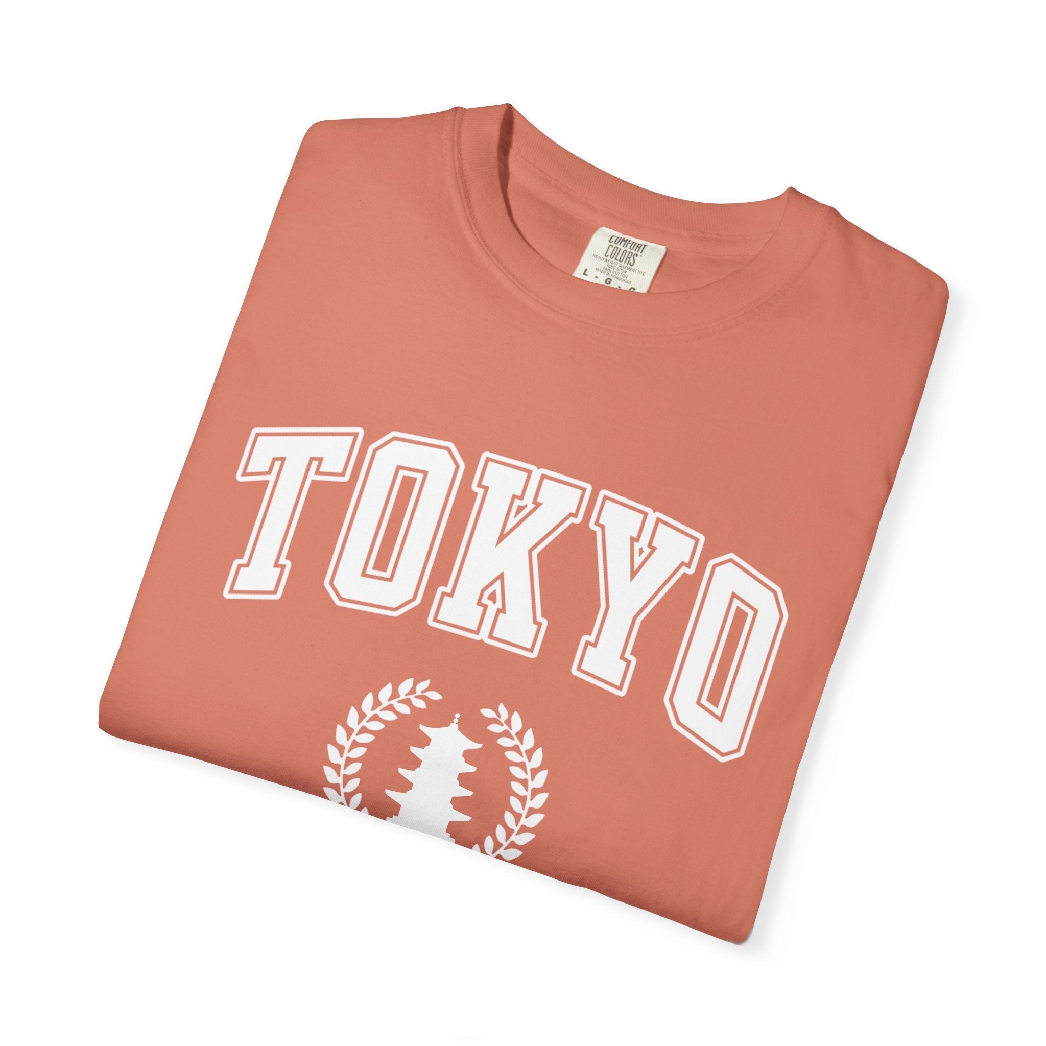 Tokyo Vintage-Style pagoda with laurel T-Shirt — Collegiate Graphic Tee T-Shirt La Vie Bien Tokyo Vintage-Style pagoda with laurel T-Shirt — Collegiate Graphic Tee