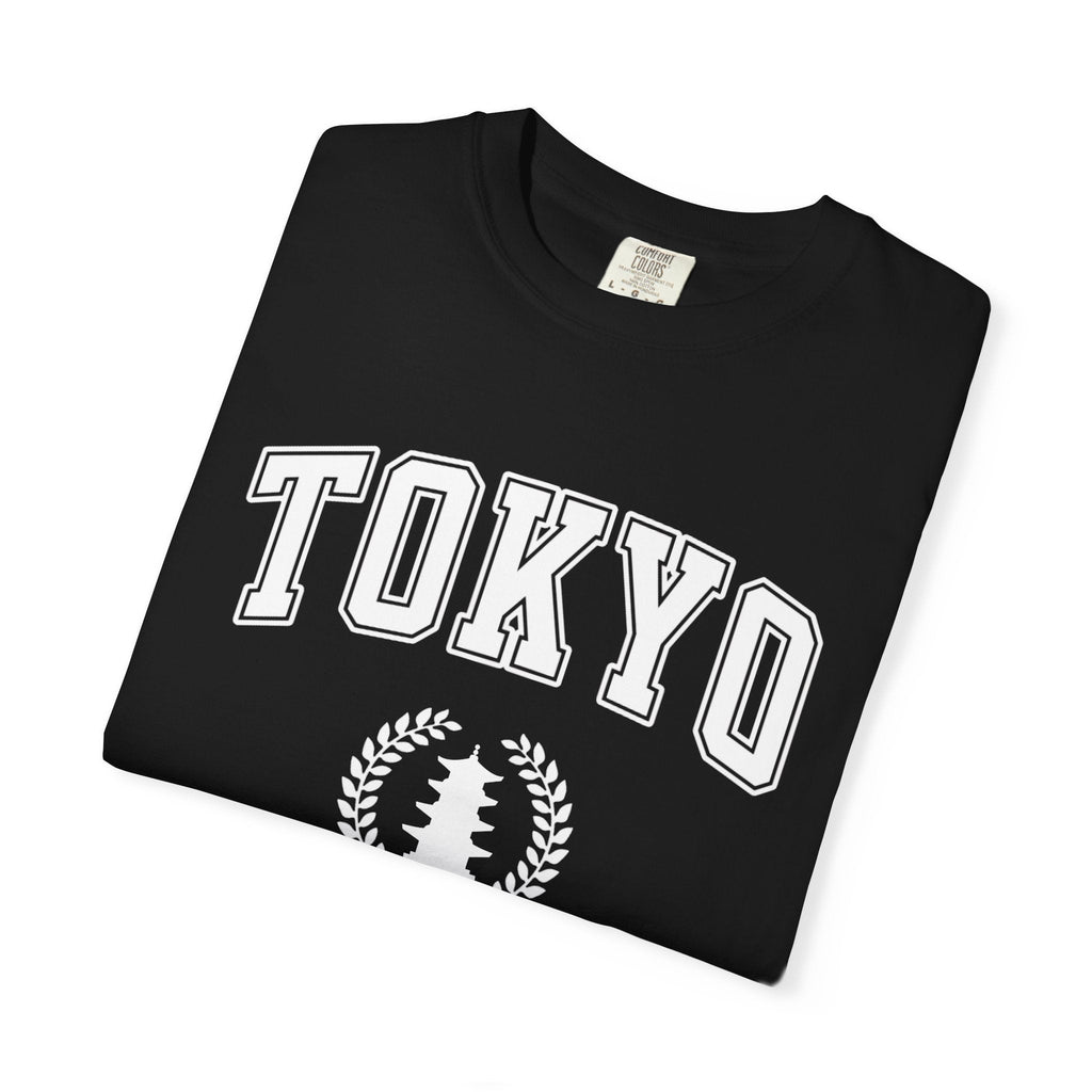 Tokyo Vintage-Style pagoda with laurel T-Shirt — Collegiate Graphic Tee T-Shirt La Vie Bien Tokyo Vintage-Style pagoda with laurel T-Shirt — Collegiate Graphic Tee