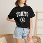 Tokyo Vintage-Style pagoda with laurel T-Shirt — Collegiate Graphic Tee T-Shirt La Vie Bien Tokyo Vintage-Style pagoda with laurel T-Shirt — Collegiate Graphic Tee