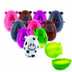 Set of 12 Animal-Themed Plastic Easter Eggs 2.25 Inches
