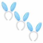 Set of 3 Blue Bunny Ear Headbands - Easter Costume Accessory 11.7 Inches