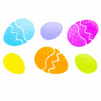 Set of 6 Easter Egg Gel Window Clings Gel Decorations