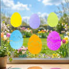 Set of 6 Easter Egg Gel Window Clings Gel Decorations