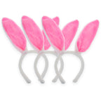 Set of 3 Costume Bunny Ear Headbands in Bright Pink, Each 11.7 Inches