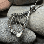Torlogh Celtic Irish Harp Necklace in Sterling Silver Pendant La Vie Bien Torlogh Celtic Irish Harp Necklace in Sterling Silver