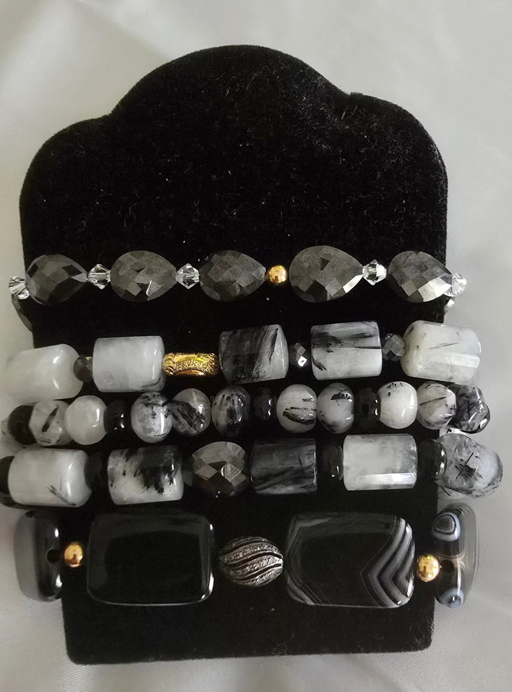 Tourmaline Quartz and Black Moissanite Bracelet by L.Signature Collection by L.Styles