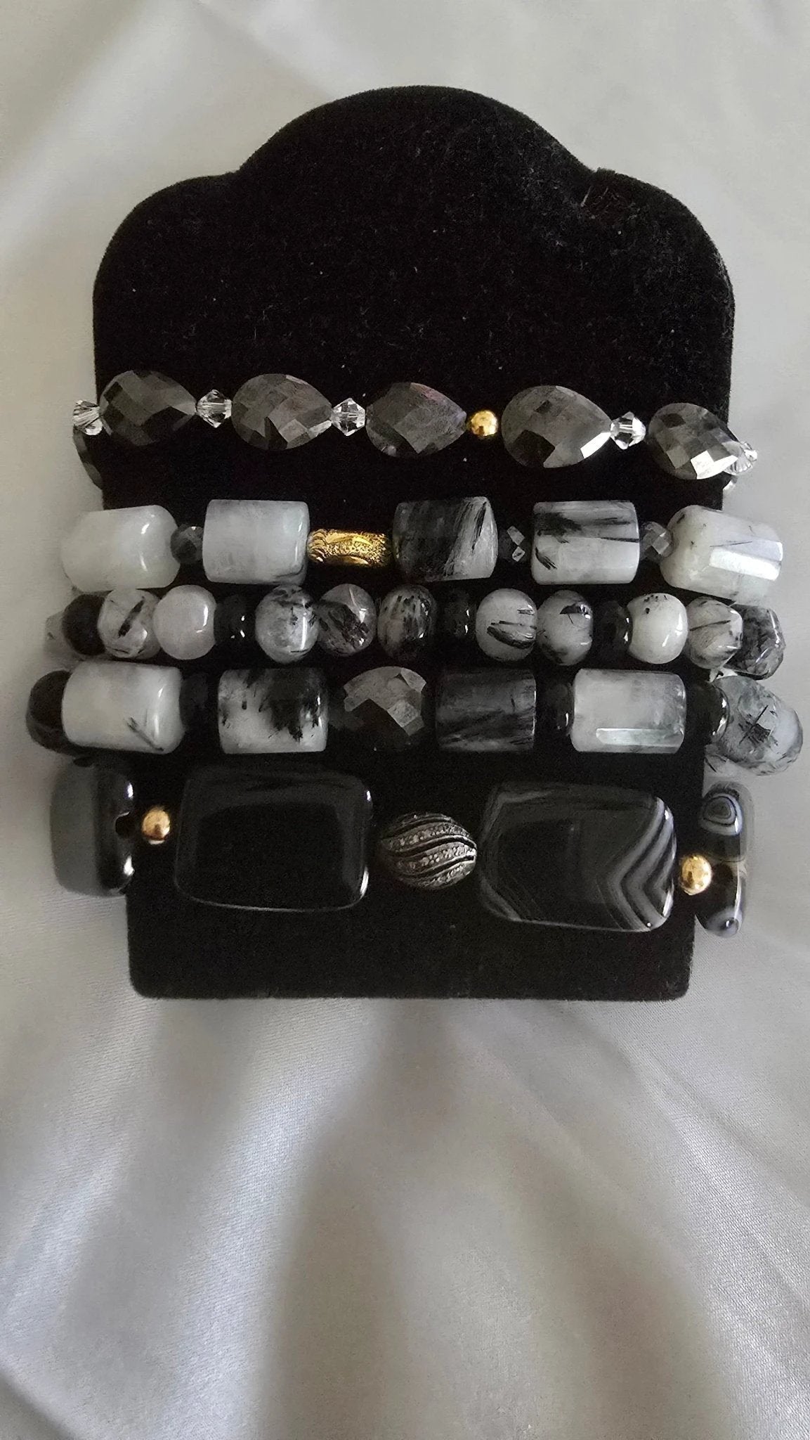 Tourmaline Quartz and Black Moissanite Bracelet by L.Signature Collection by L.Styles
