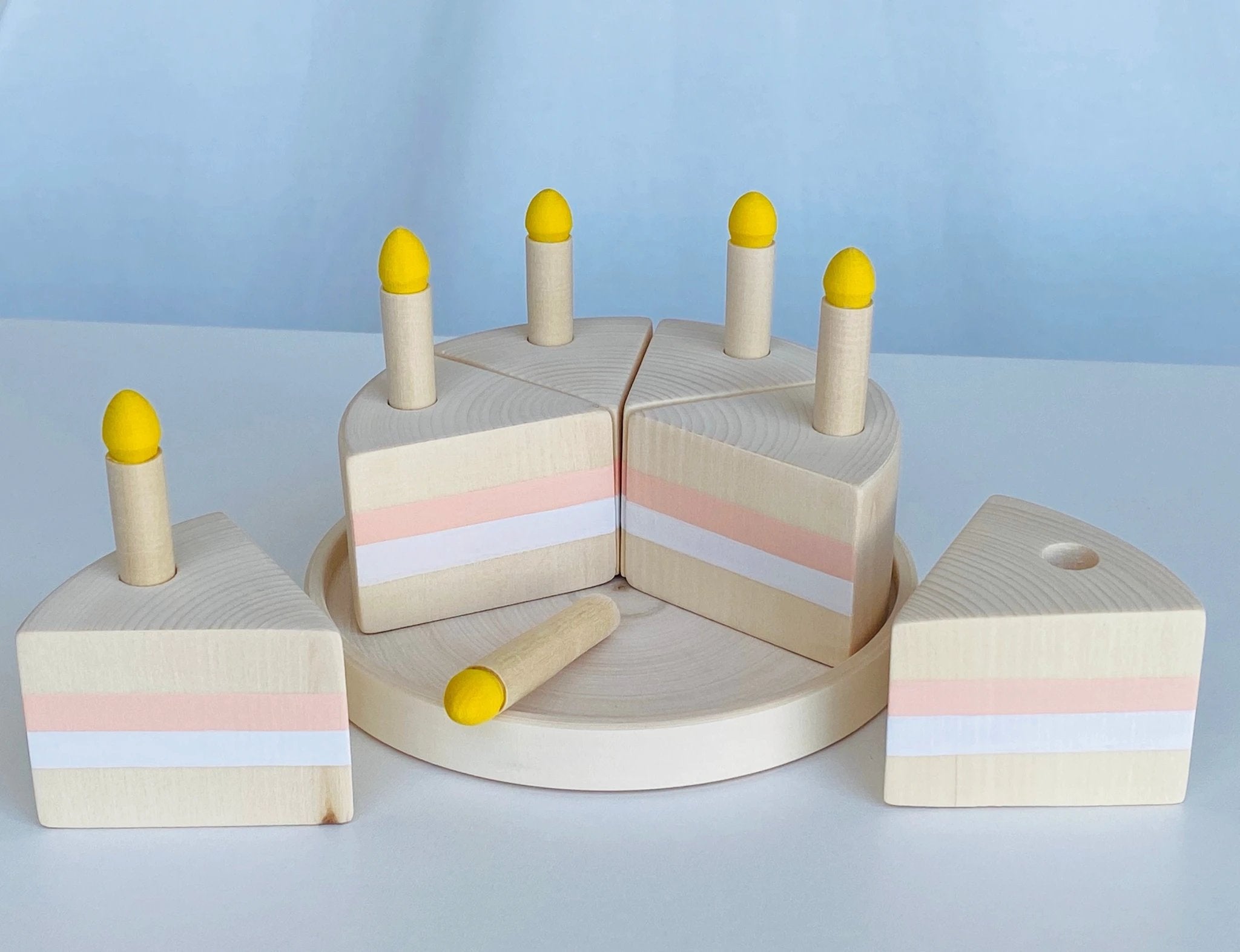 Toy Birthday Cake with Candles by PoppyBabyCo