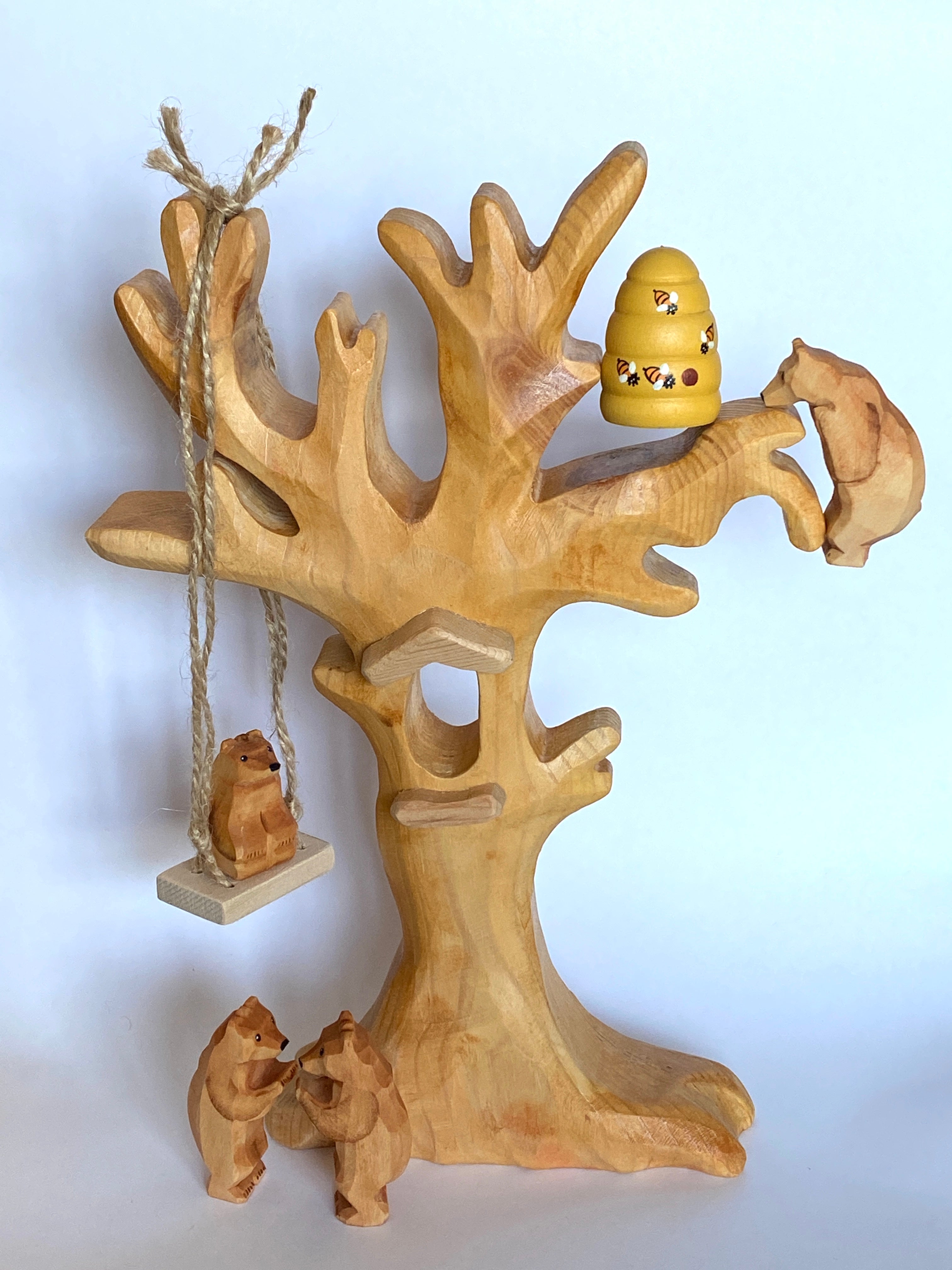 Wooden Beehive Figurine Toy