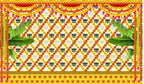 Traditional Indian Backdrop Banner for Diwali, Wedding, Housewarming - 5 x 8 Feet Fabric Backdrop (1015) Festive Decor La Vie Bien Traditional Indian Backdrop Banner for Diwali, Wedding, Housewarming - 5 x 8 Feet Fabric Backdrop (1015)