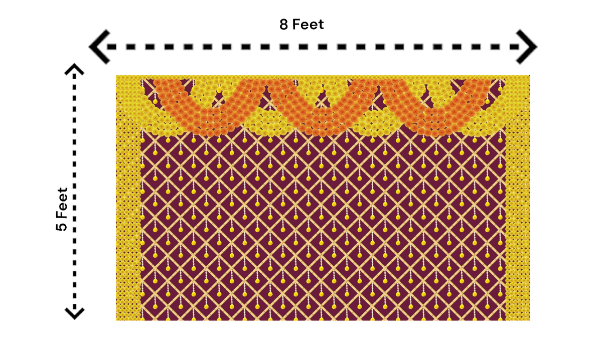 Traditional Indian Backdrop Banner for Diwali, Wedding, Seemantham Ceremony, Housewarming - 5 x 8 Feet Fabric Backdrop (1265) Festive Decor La Vie Bien Traditional Indian Backdrop Banner for Diwali, Wedding, Seemantham Ceremony, Housewarming - 5 x 8 Feet Fabric Backdrop (1265)