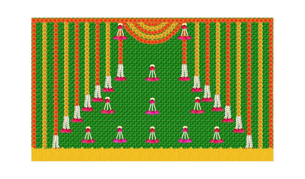 Traditional Indian Backdrop for Diwali, Wedding, Housewarming - 5 x 8 Feet Fabric Backdrop (1006) La Vie Bien Traditional Indian Backdrop for Diwali, Wedding, Housewarming - 5 x 8 Feet Fabric Backdrop (1006)