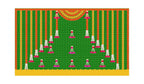 Traditional Indian Backdrop for Diwali, Wedding, Housewarming - 5 x 8 Feet Fabric Backdrop (1006) La Vie Bien Traditional Indian Backdrop for Diwali, Wedding, Housewarming - 5 x 8 Feet Fabric Backdrop (1006)