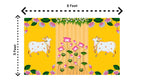 Traditional Pichwai Backdrop for Diwali, Wedding, Housewarming - 5 x 8 Feet Fabric Backdrop (1119) Festive Decor La Vie Bien Traditional Pichwai Backdrop for Diwali, Wedding, Housewarming - 5 x 8 Feet Fabric Backdrop (1119)
