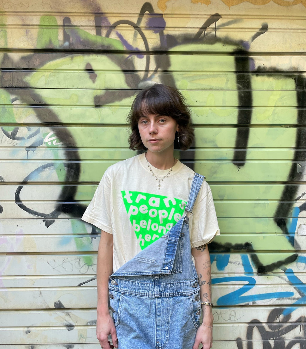 Trans People Belong Here T-Shirt SLIME CLOTHES La Vie Bien Trans People Belong Here T-Shirt SLIME