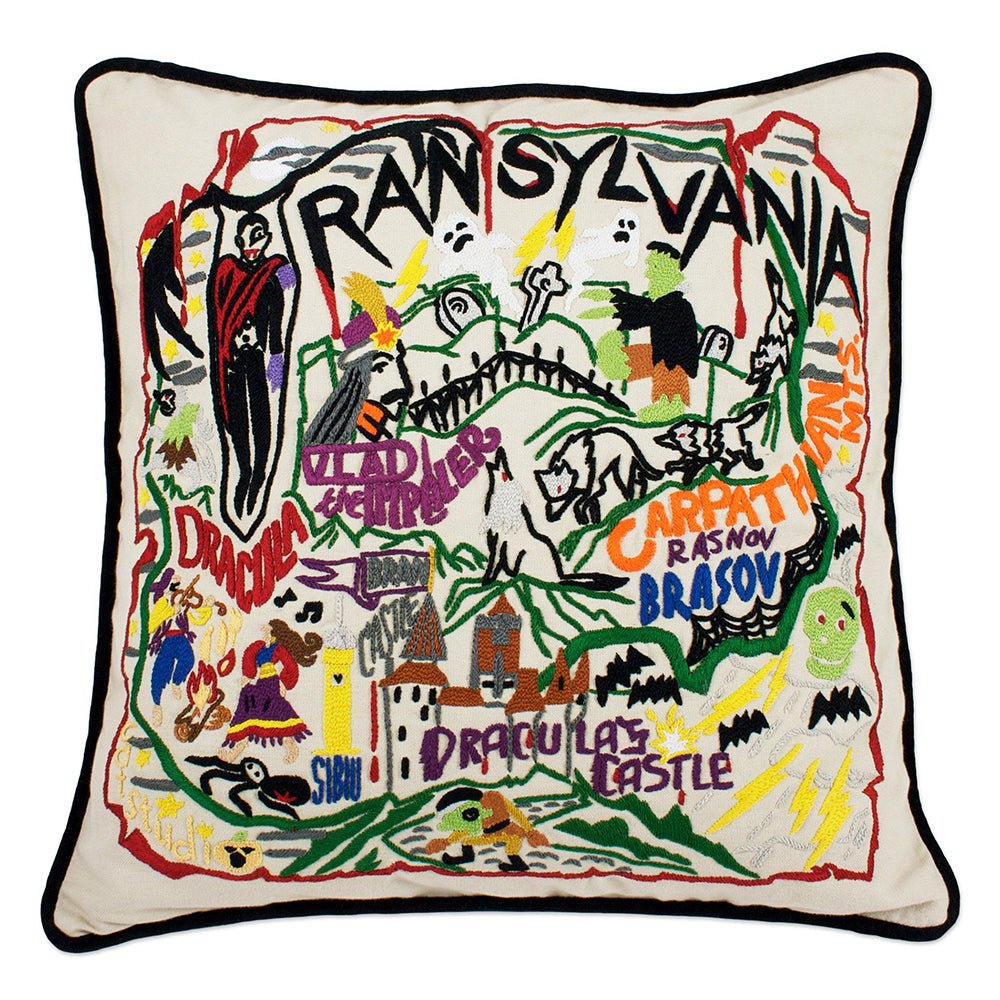 Transylvania Halloween Hand - Embroidered Pillow Pillows La Vie Bien Transylvania Halloween Hand - Embroidered Pillow