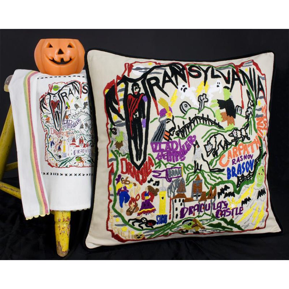 Transylvania Halloween Hand - Embroidered Pillow Pillows La Vie Bien Transylvania Halloween Hand - Embroidered Pillow