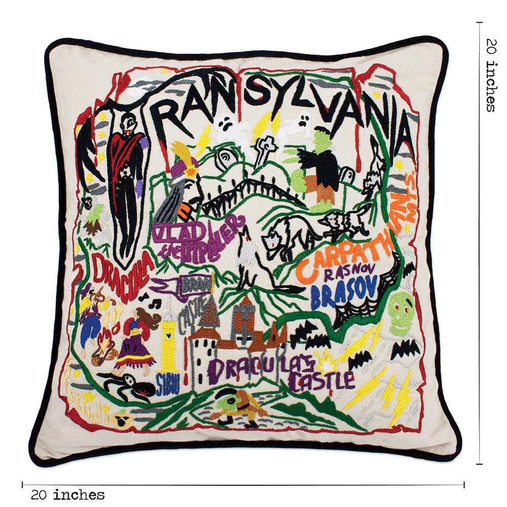 Transylvania Halloween Hand - Embroidered Pillow Pillows La Vie Bien Transylvania Halloween Hand - Embroidered Pillow