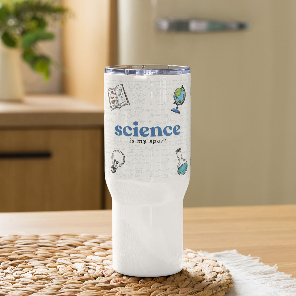 Science is my sport travel mug with handle - La Vie Bien