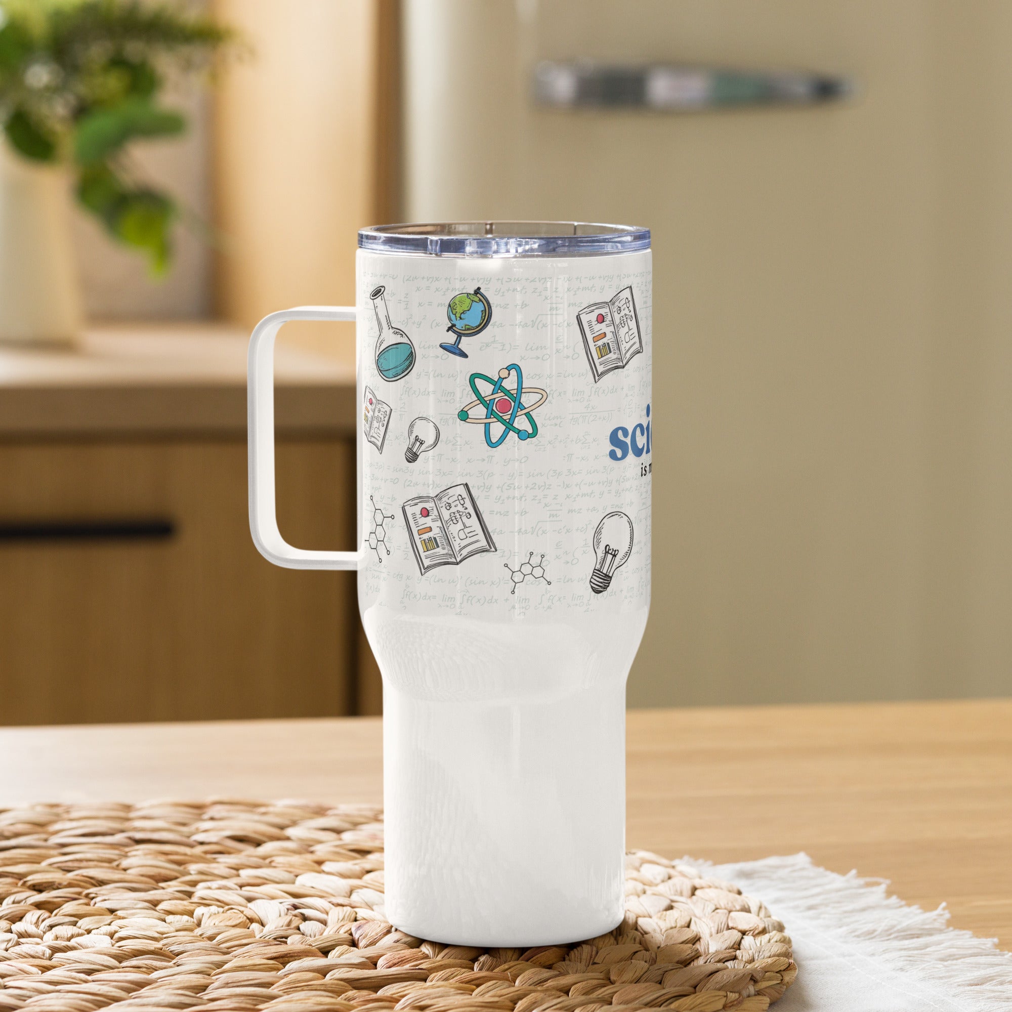 Science is my sport travel mug with handle