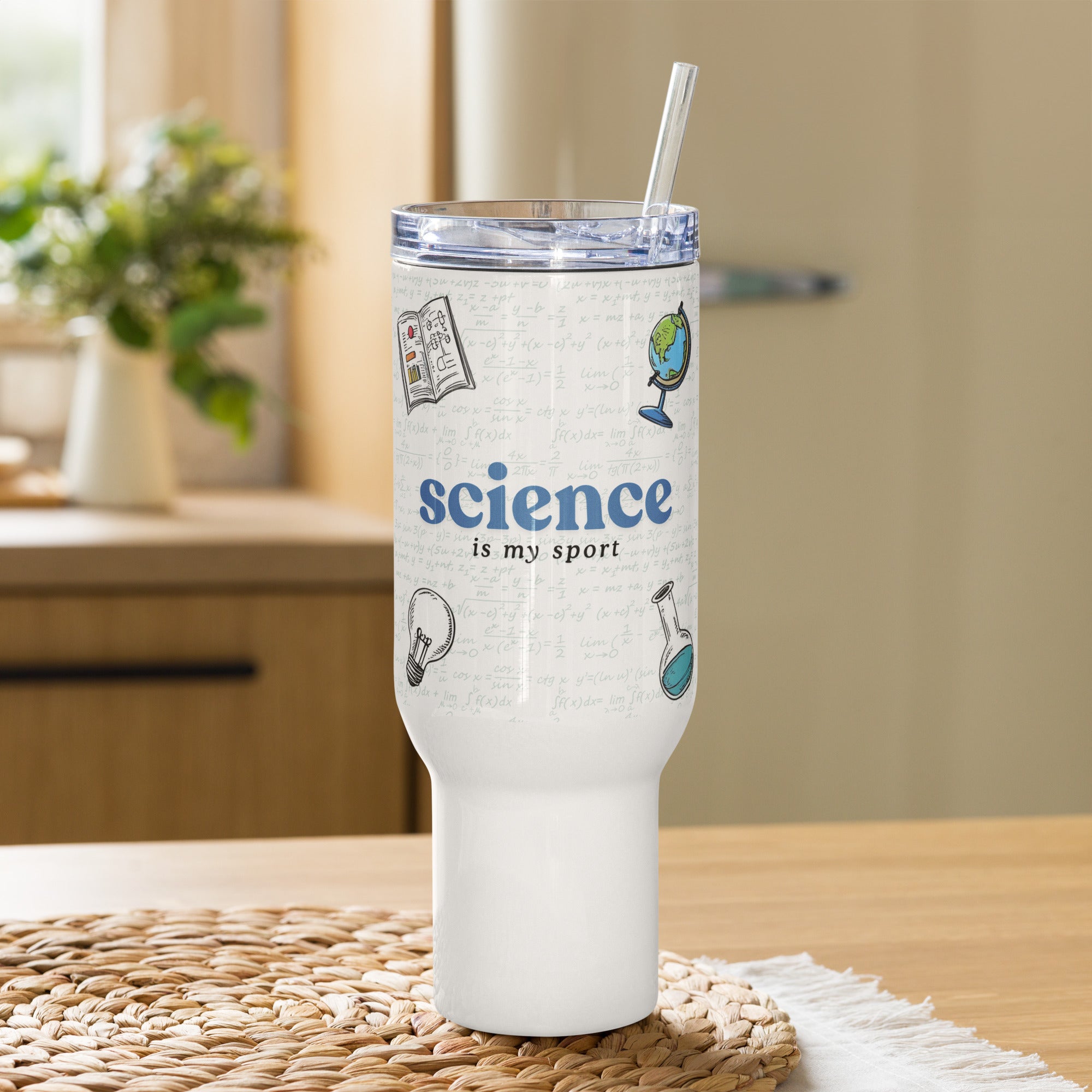 Science is my sport travel mug with handle