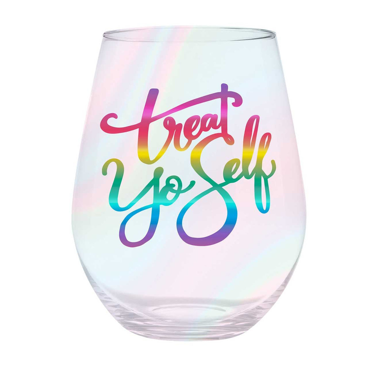Treat Yo Self Jumbo Stemless Wine Glass in Rainbow Colors | 30 Oz. | Holds an Entire Bottle of Wine Wine Glass La Vie Bien Treat Yo Self Jumbo Stemless Wine Glass in Rainbow Colors | 30 Oz. | Holds an Entire Bottle of Wine
