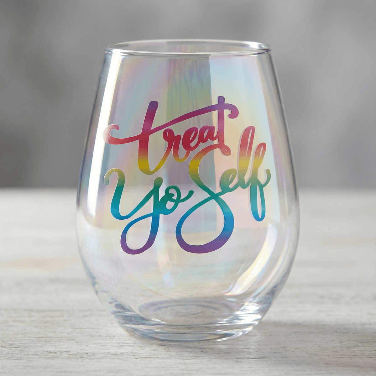 Treat Yo Self Jumbo Stemless Wine Glass in Rainbow Colors | 30 Oz. | Holds an Entire Bottle of Wine Wine Glass La Vie Bien Treat Yo Self Jumbo Stemless Wine Glass in Rainbow Colors | 30 Oz. | Holds an Entire Bottle of Wine