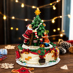 Tree Decorating Duo Spinning Musical Christmas Figurine Musical Figurines > Santa La Vie Bien Tree Decorating Duo Spinning Musical Christmas Figurine