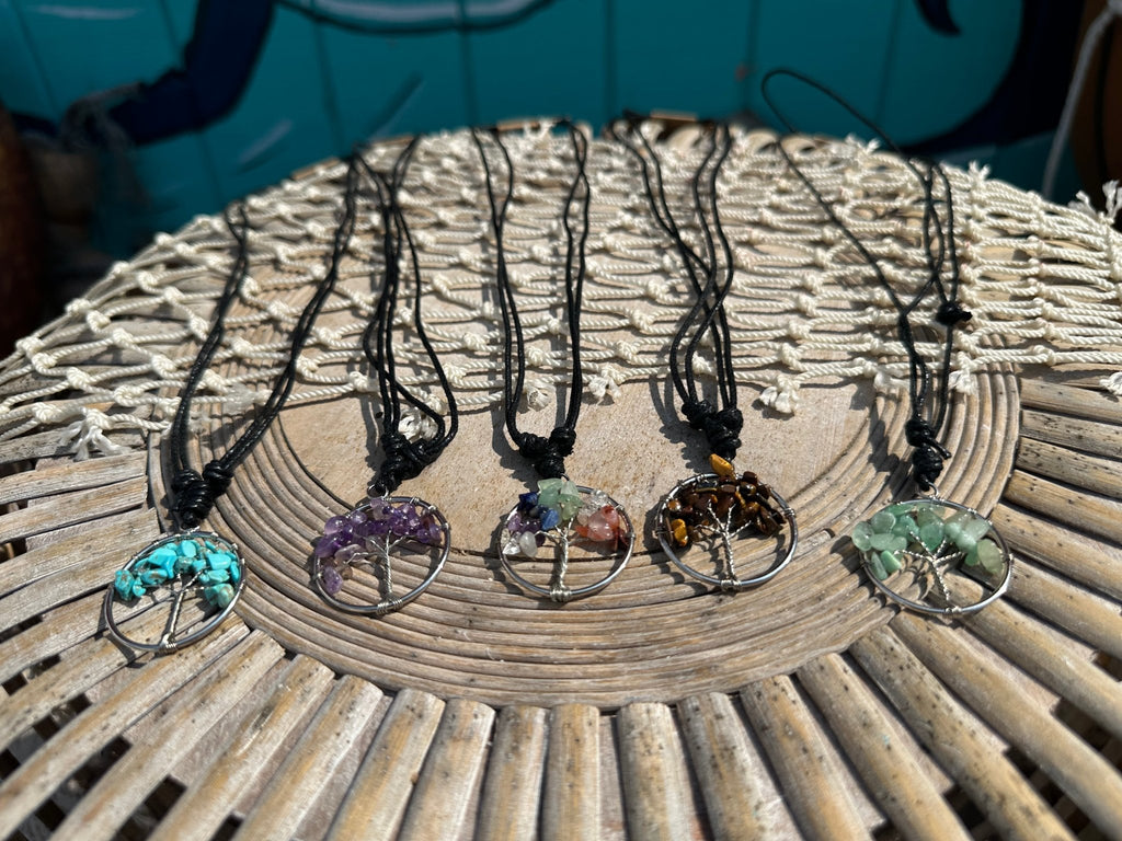 Tree of Life Gemstone Necklace La Vie Bien Tree of Life Gemstone Necklace