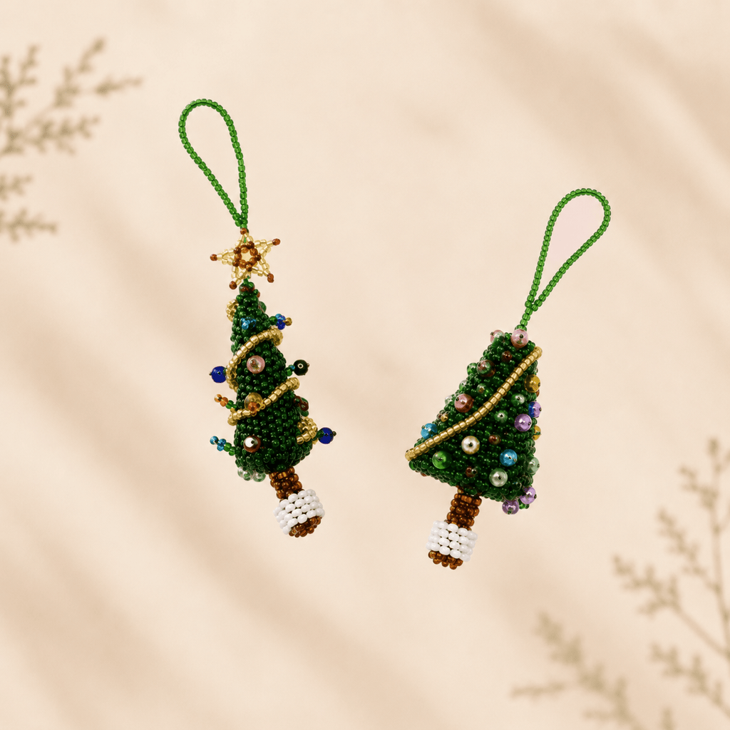 Tree Seed Bead Ornament - Guatemala Decor La Vie Bien Tree Seed Bead Ornament - Guatemala