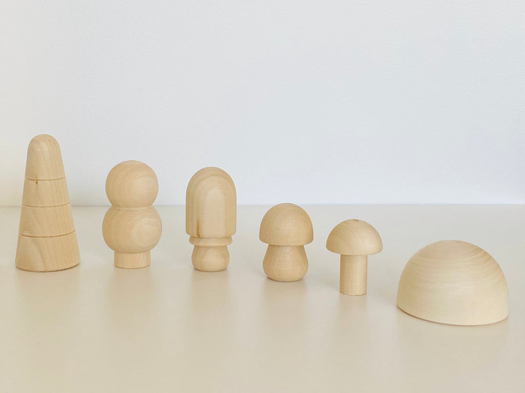 Natural Wooden mushroom Forest Set