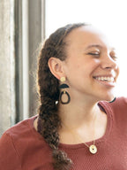 Trendy Oval Horn Earrings