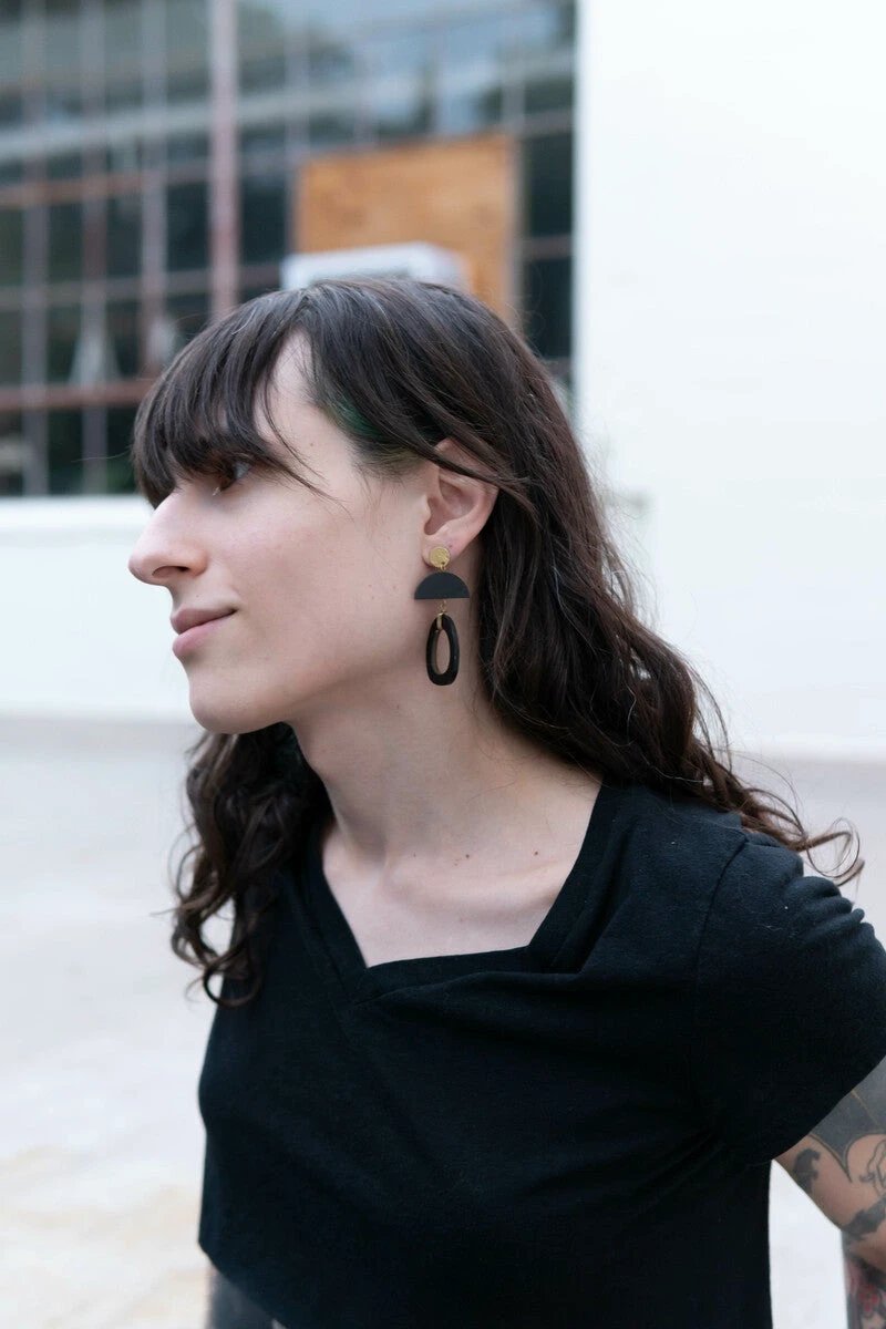 Trendy Oval Horn Earrings