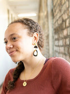 Trendy Oval Horn Earrings