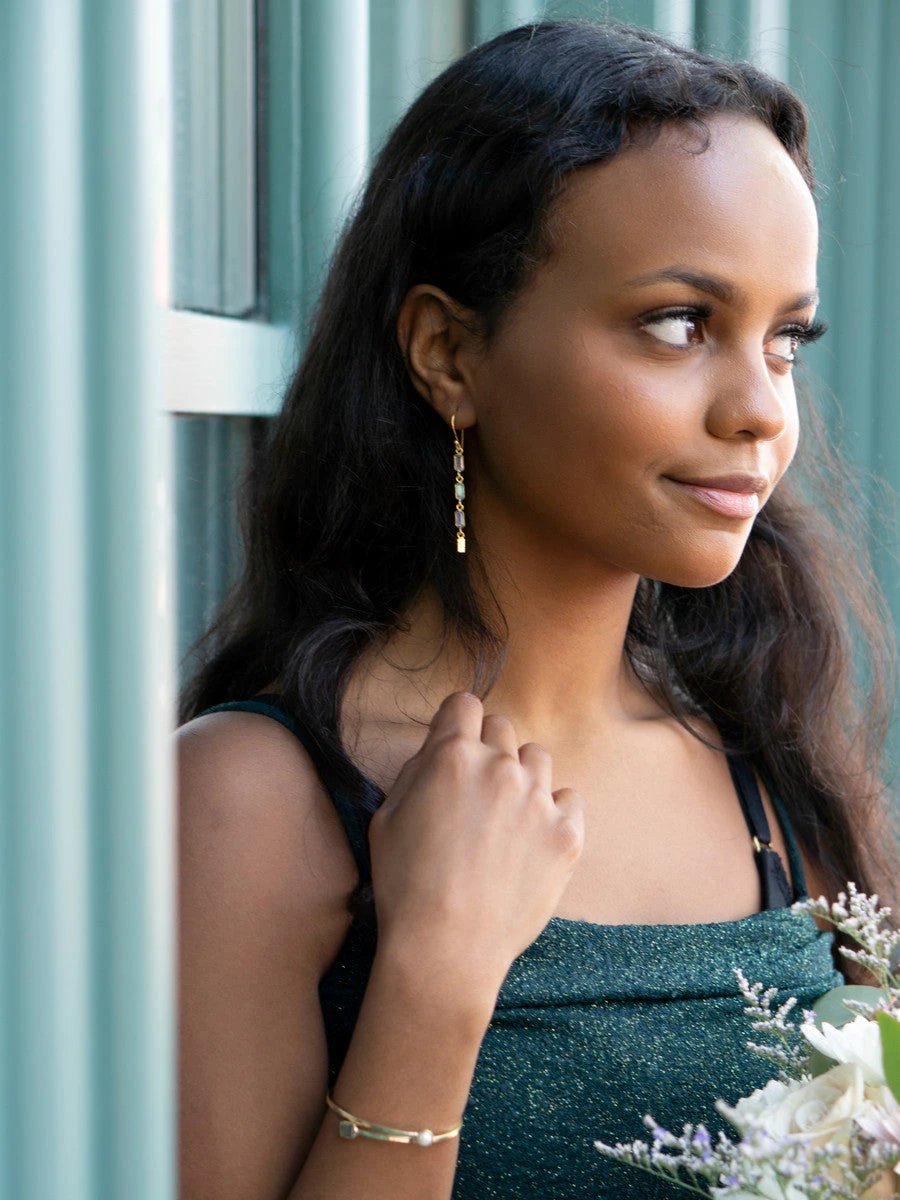 Triple Elegance Drop Earrings by Fair Anita
