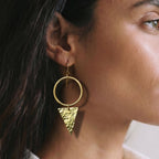 Triangle Dangle Hoops Earrings for Women - Wema Earrings La Vie Bien Triangle Dangle Hoops Earrings for Women - Wema