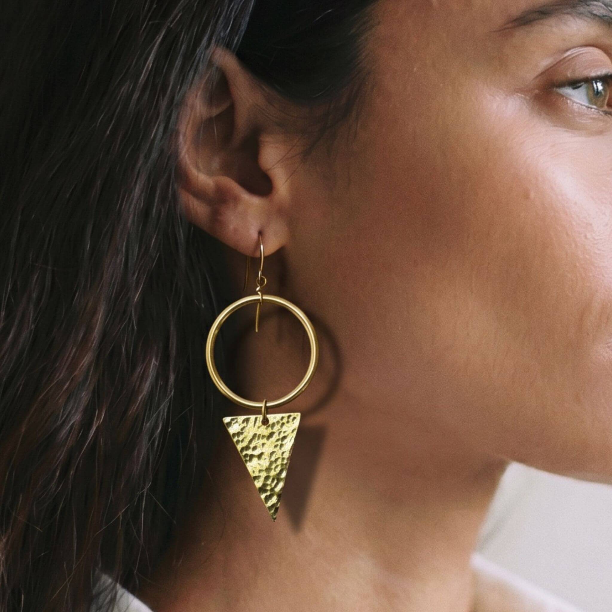 Triangle Dangle Hoops Earrings for Women - Wema Earrings La Vie Bien Triangle Dangle Hoops Earrings for Women - Wema