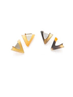 Triangle Horn Studs - Silver