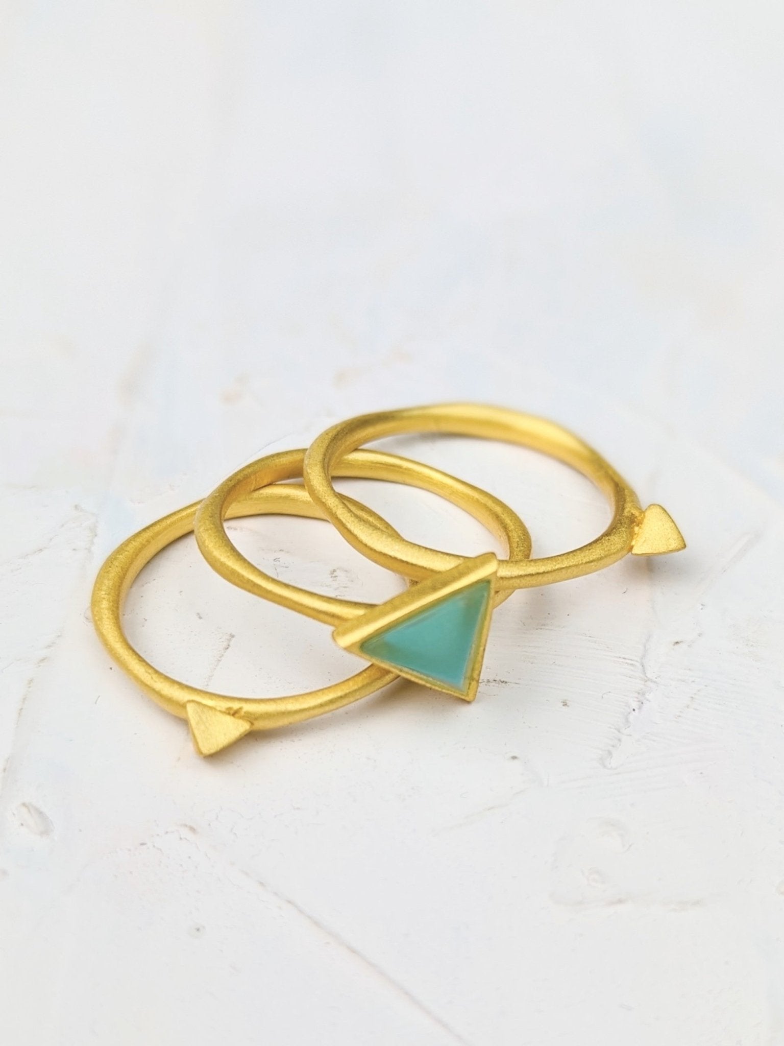 Triangle Stud Stacking Ring ring La Vie Bien Triangle Stud Stacking Ring