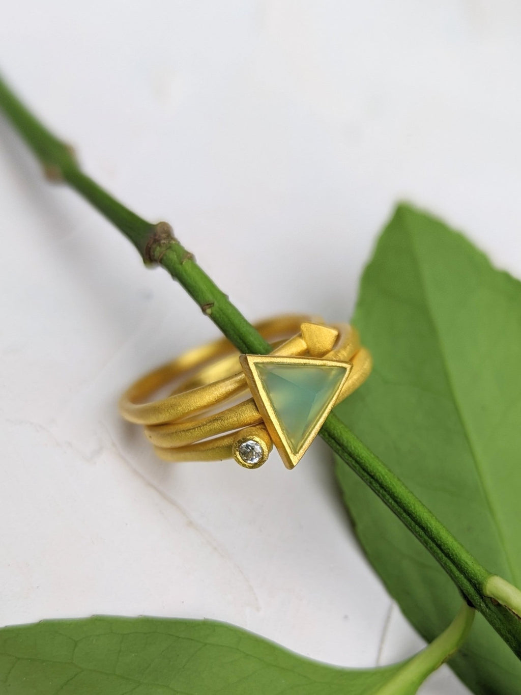 Triangle Stud Stacking Ring ring La Vie Bien Triangle Stud Stacking Ring