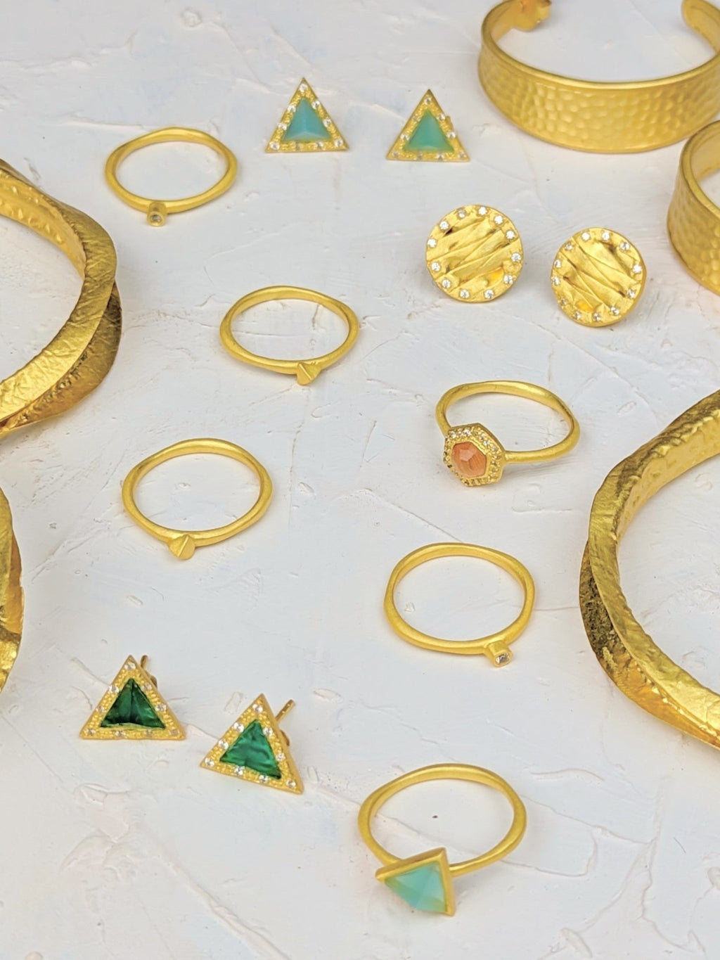 Triangle Stud Stacking Ring ring La Vie Bien Triangle Stud Stacking Ring