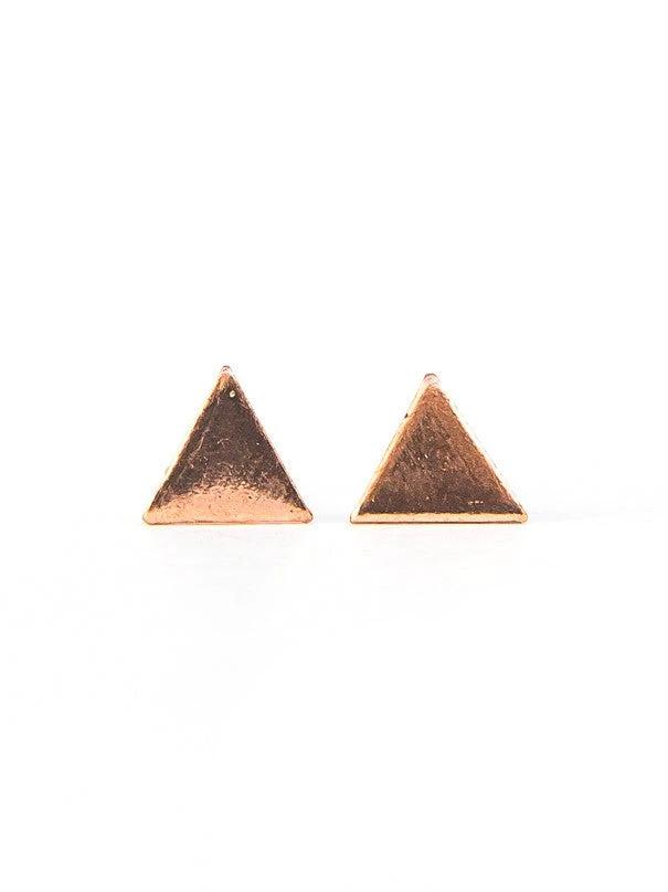 Rose Gold Triangle Studs by Fair Anita